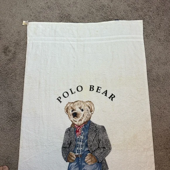 VTG Polo Bear By Ralph Lauren Western Casual Bath Sheet Beach Towel 35x72 USA - Picture 5 of 10
